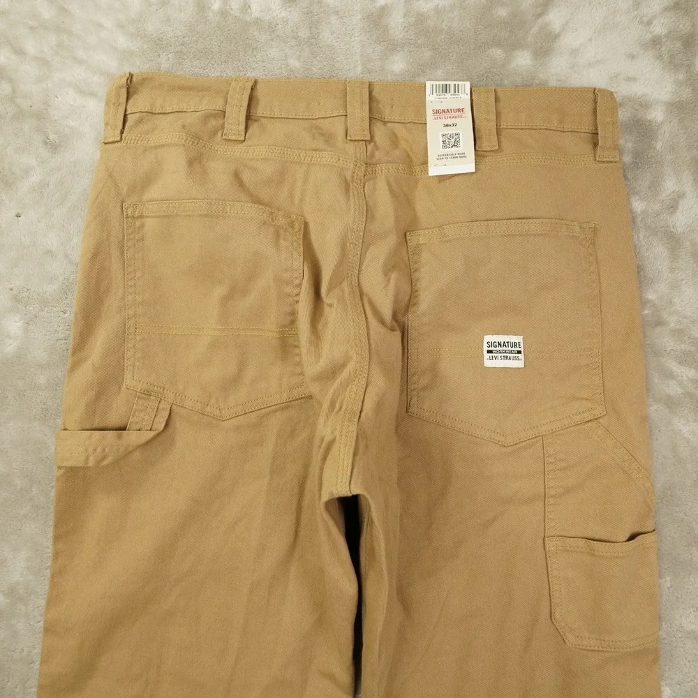 Levi Strauss Signature Carpenter Pants Men's 36x32 Tan Khaki NWT Workwear